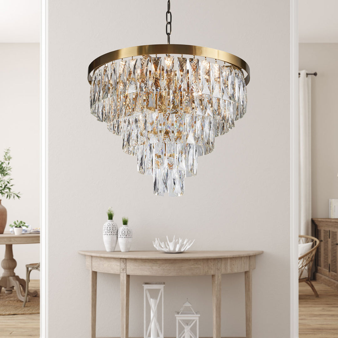 Lexington House  12 Light Chandelier  Gold